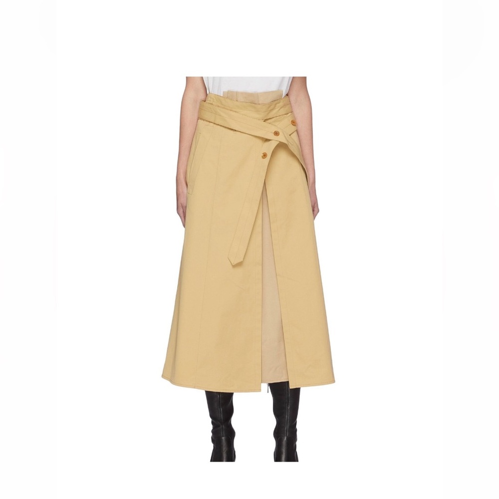 LEMAIRE
Belted Contrast Insert Midi Trench Skirt